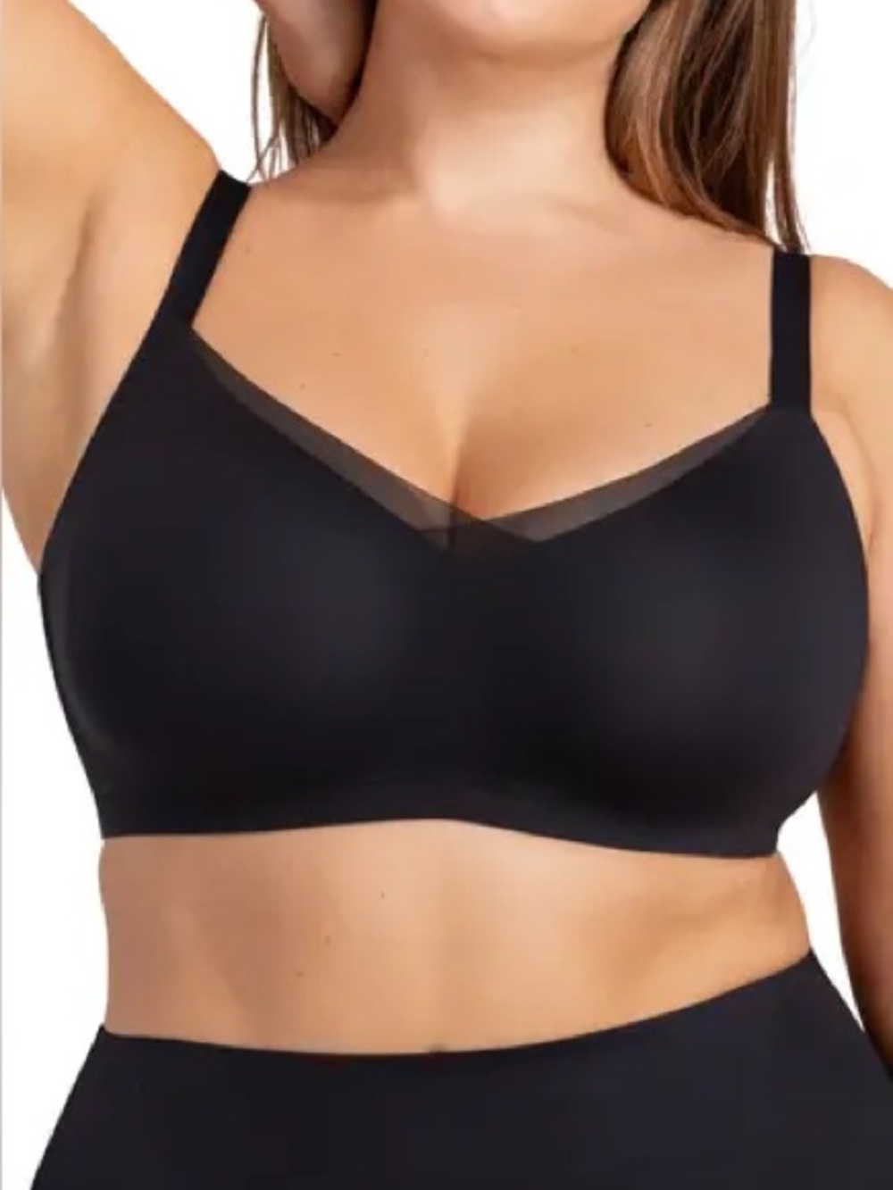 Honeylove CrossOver Black Seamless Wireless Comfort Bra Size XL